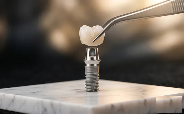 Coroa cerâmica sobre implante dentário